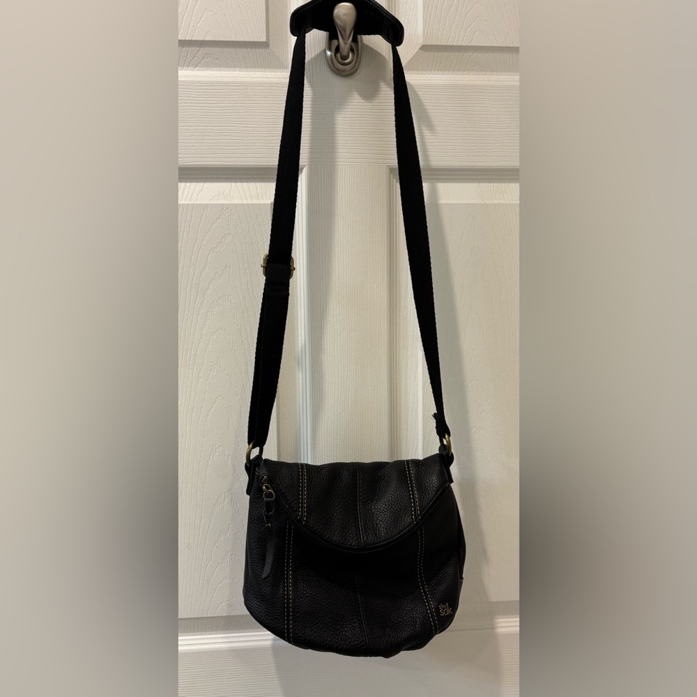 The Sak Y2K Black Leather‎ Crossbody Bag